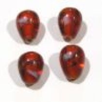  Lampwork Glass Beads Drops-Red