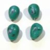  Lampwork Glass Beads Drops-Dark Green