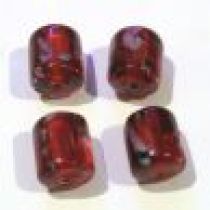  Lampwork Glass Beads Tubes -Red
