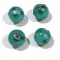  Lampwork Glass Beads Round-8m-Dark Green