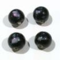  Lampwork Glass Beads Round-8m-Black