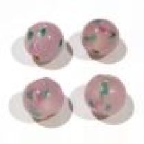  Lampwork Glass Beads Round-8m-Pink
