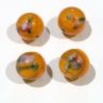  Lampwork Glass Beads Round-8m-Orange