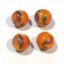  Lampwork Glass Beads Round-6m-Orange