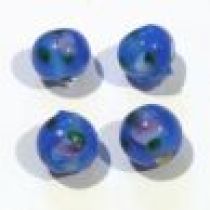 Lampwork Glass Beads Round-6m- Dark Blue