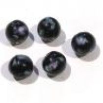  Lampwork Glass Beads Round-6m- Black