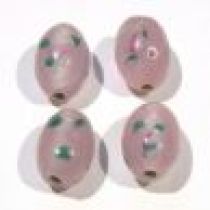  Lampwork Glass Beads Oval 10x12m-Pink