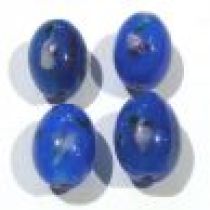  Lampwork Glass Beads Oval 10x12m-Dark Blue