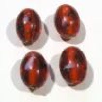  Lampwork Glass Beads Oval 10x12m-Red