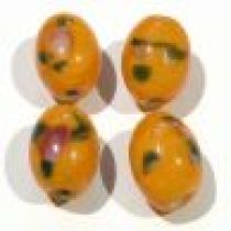  Lampwork Glass Beads Oval 10x12m-Orange