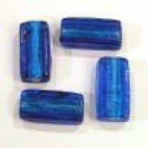  Foil beads Rectangles 25x12x8mm-Dark Blue
