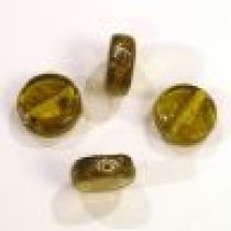  Foil Beads Flat Disc-14mm- Amber
