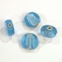  Foil Beads Flat Disc-14mm- Med. Blue