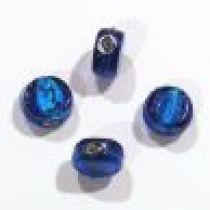  Foil Beads Flat Disc-10mm- Dark Blue