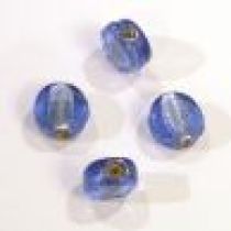  Foil Beads Flat Disc-10mm- Sapphire
