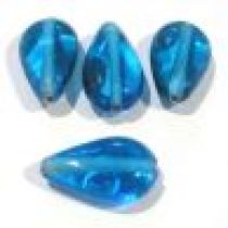  Glass Flat Pear Bead 20x11x7-Dark Blue