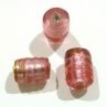  FOIL BEADS SPIRAL Tube- 13mm Pink