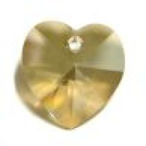 Swarovski Pendants Heart - 14mm Golden Shadow