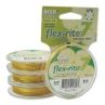 Flexrite Beading wire 7 Strand -- .012 inch - 30 FT. -- Satin Gold