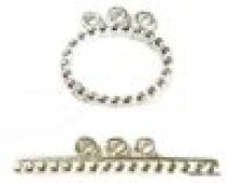 Sterling Silver Three Row Oval Toggle Clasp 14 x 24mm