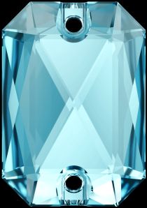 Swarovski Crystal 3252 Emerald Cut Sew On stone 14 x 10mm- Aquamarine (F)- 36 Pcs.