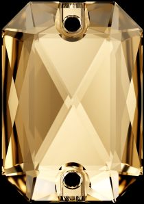 Swarovski Crystal 3252 Emerald Cut Sew On stone 14 x 10mm- Golden Shadow (F)- 36 Pcs.