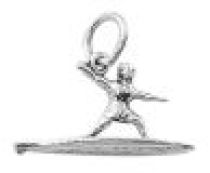Sterling Silver Charm W/OPEN RING- Surfer 