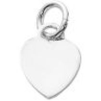 Sterling Silver Charm W/OPEN RING- Heart (Solid Flat) 