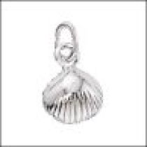  Sterling Silver Charm W/OPEN RING- SeaShell 
