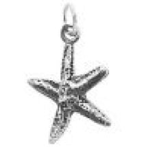  Sterling Silver Charm W/OPEN RING-Star Fish 16x14MM 