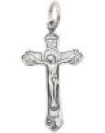 Sterling Silver Charm W/OPEN RING-CRUCIFIX 27X15MM
