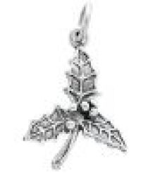 Sterling Silver Charm W/OPEN RING- Holly(23x17mm)
