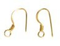 Vermail Gold Earring Hook- Height 15mm (Wholesale pack -50 pcs) 