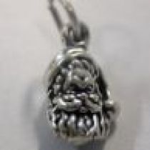 Sterling Silver Santa Face Charm with open ring -12x8mm