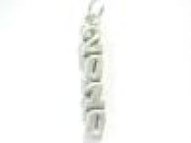Sterling Silver 2010 Vertical Charm with open ring -24x4mm