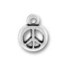 Sterling Silver Charm- PEACE SIGN (SMALL)10X10MM
