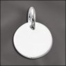 Sterling Silver Charm Solid Round -17mm