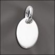 Sterling Silver Charm Solid OVAL -17X12mm