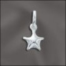 Sterling Silver Charm Puffed STAR Small 10x 7mm
