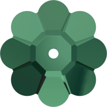 Swarovski MARGARITA Flower(3700)  -12mm Emerald(Unfoiled) 