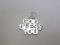 Sterling Silver GOD BLESS YOU Charm