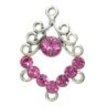 Earring Component Crystals Loopy -Rose