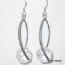 Sterling Silver Earrings With Swarovski Briolettes-Crystal