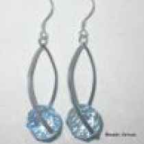 Sterling Silver Earrings With Swarovski Briolettes-Aquamarine