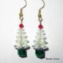 Christmas Earring with Swarovski Flowers-Crystal AB
