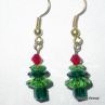 Christmas Earring with Swarovski Flowers-Emerald & Peridot