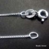  Sterling Silver Close Curb Link Chain W/Clasp -40 cms.