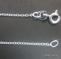 Sterling Silver Closed Cable Chain W/Clasp -45 cms.