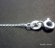 Sterling Silver Long Curb Diamond Cut Chain W/Clasp -50 cms.