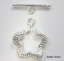 Sterling Silver Textutred Toggle Clasp 16 x 13 - 17mm (Bar)